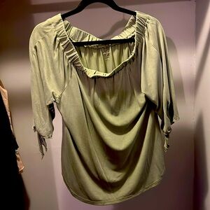 Alya sage green off shoulder top